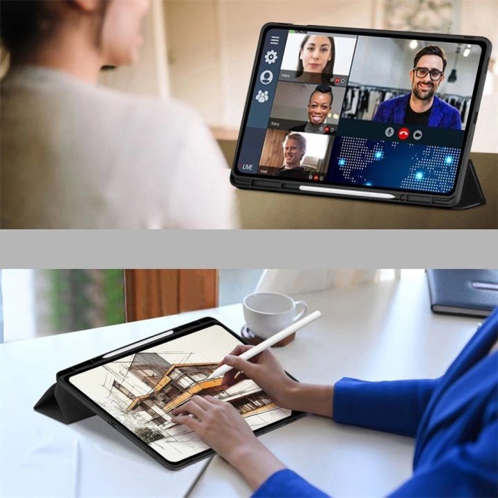Dėklas planšetei juodas su rašiklio laikikliu Samsung Galaxy Tab S10 FE+ TechProtect
