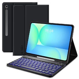 Klaviatūros dėklas su laikikliu ir rašikliu Samsung Galaxy Tab S10 FE+ 13.1, juodas,