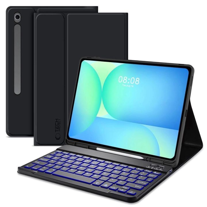Klaviatūros dėklas su laikikliu ir rašikliu Samsung Galaxy Tab S10 FE+ 13.1, juodas,