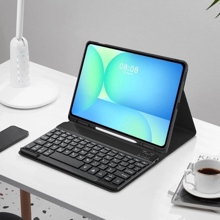 Klaviatūros dėklas su laikikliu ir rašikliu Samsung Galaxy Tab S10 FE+ 13.1, juodas,