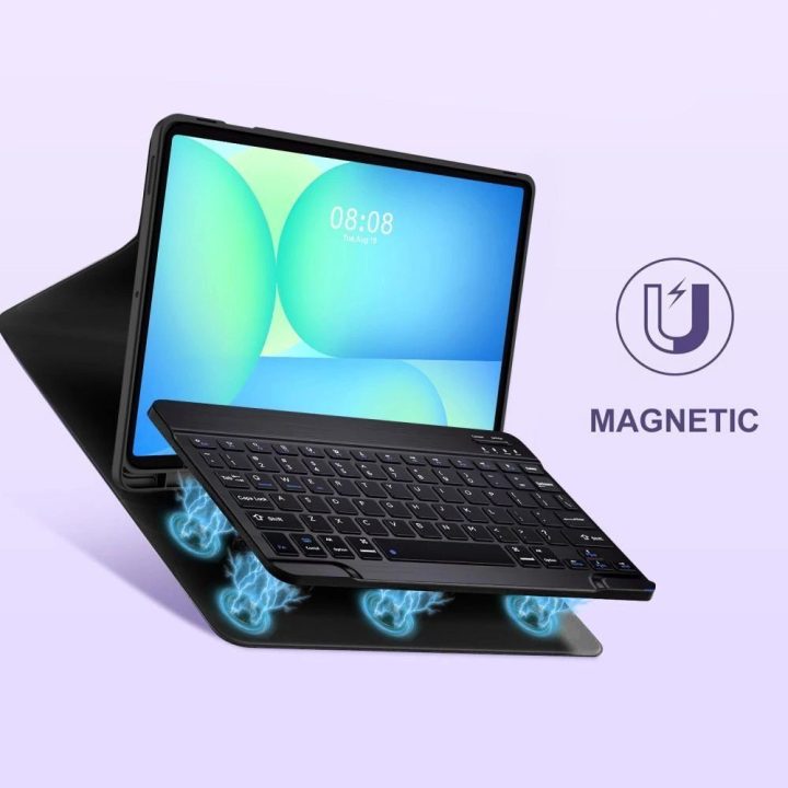 Klaviatūros dėklas su laikikliu ir rašikliu Samsung Galaxy Tab S10 FE+ 13.1, juodas,