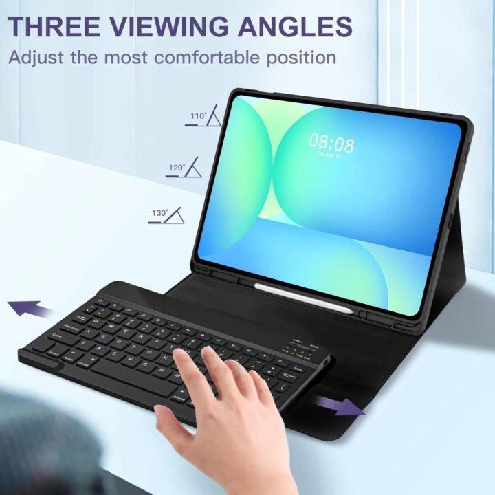 Klaviatūros dėklas su laikikliu ir rašikliu Samsung Galaxy Tab S10 FE+ 13.1, juodas,
