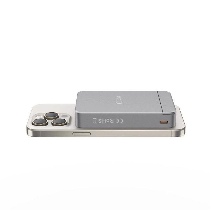 Išorinė baterija pilka su MagSafe ir stovu 10000 mAh
