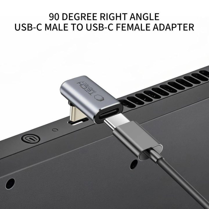 Adapteris pilkas USB-C kampinis prailgintuvas duomenims