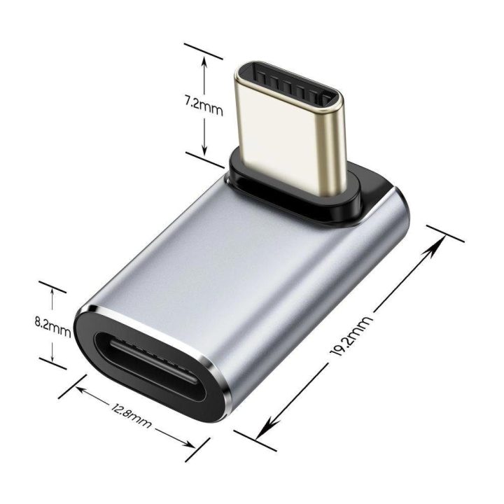 Adapteris pilkas USB-C kampinis prailgintuvas duomenims
