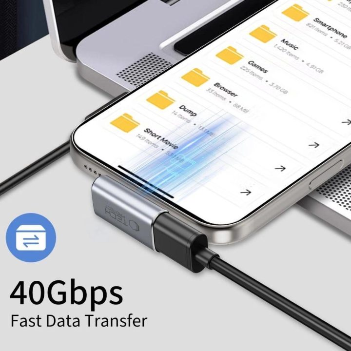 USB-C kampinis adapteris pilkas aliuminis duomenų perdavimui