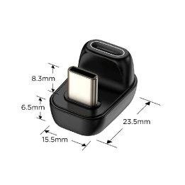 Adapteris USB-C juodas kampinis greitam įkrovimui