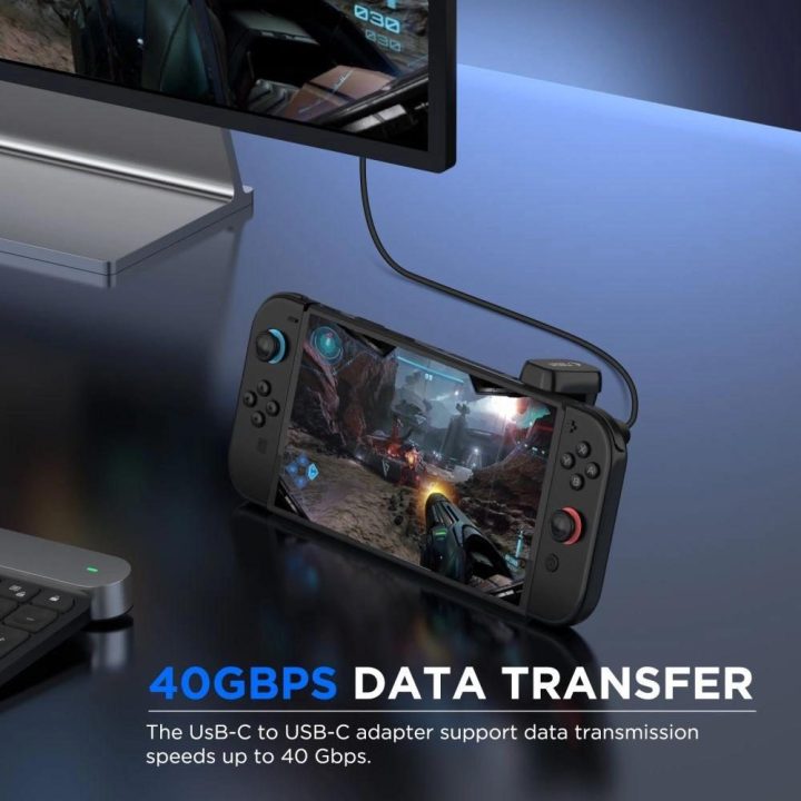 Adapteris USB-C juodas kampinis greitam įkrovimui