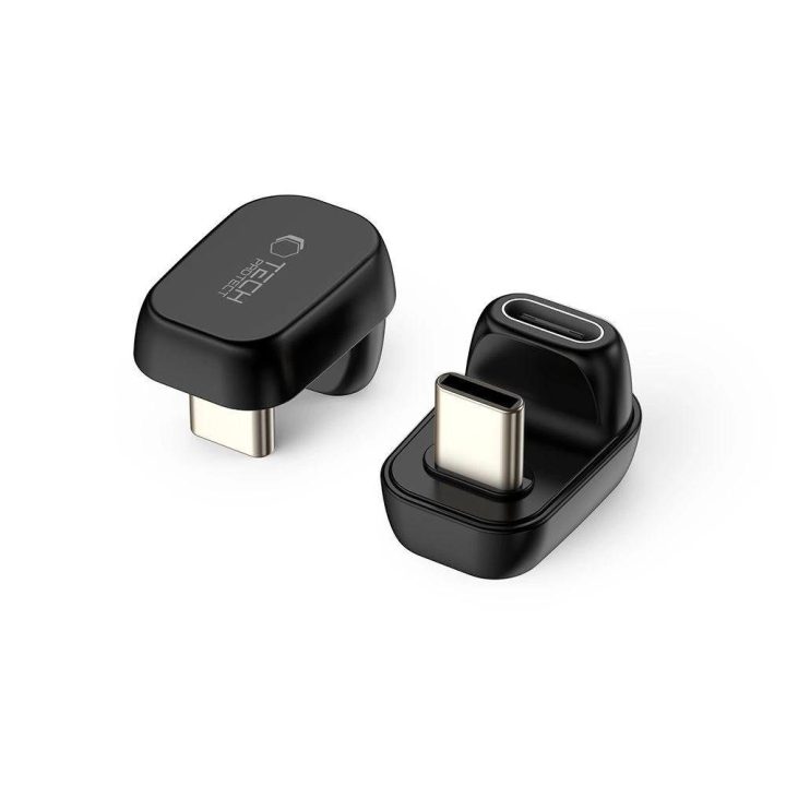Adapteris USB-C juodas kampinis greitam įkrovimui