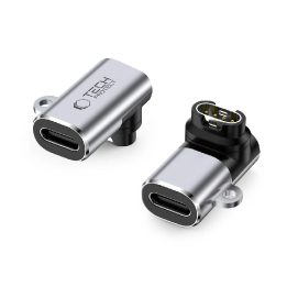 Adapteris pilkas USB-C kampinis Garmin laikrodžiui