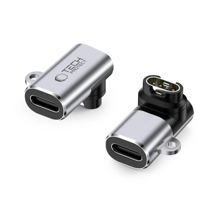 Adapteris pilkas USB-C kampinis Garmin laikrodžiui