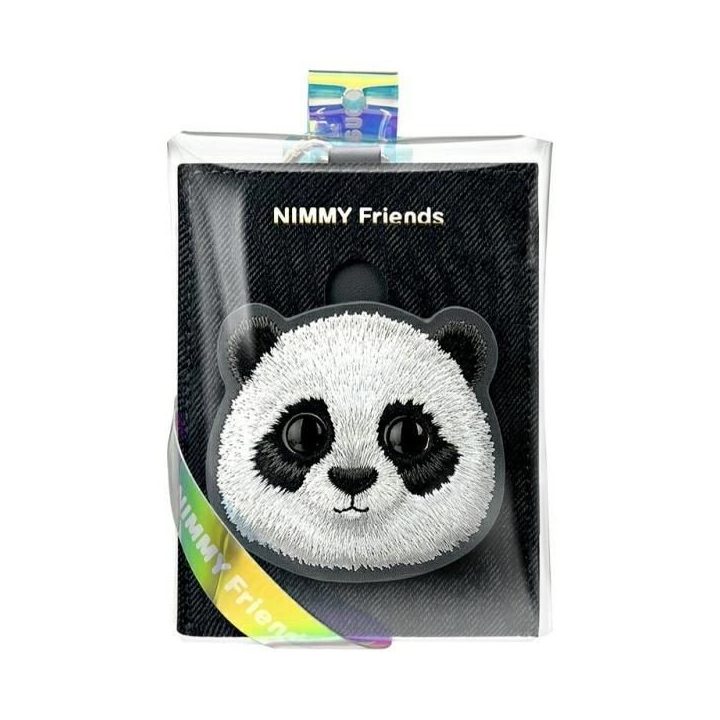 Kortelių dėklas su juoda rankena ir panda dekoru kasdienai Nimmy