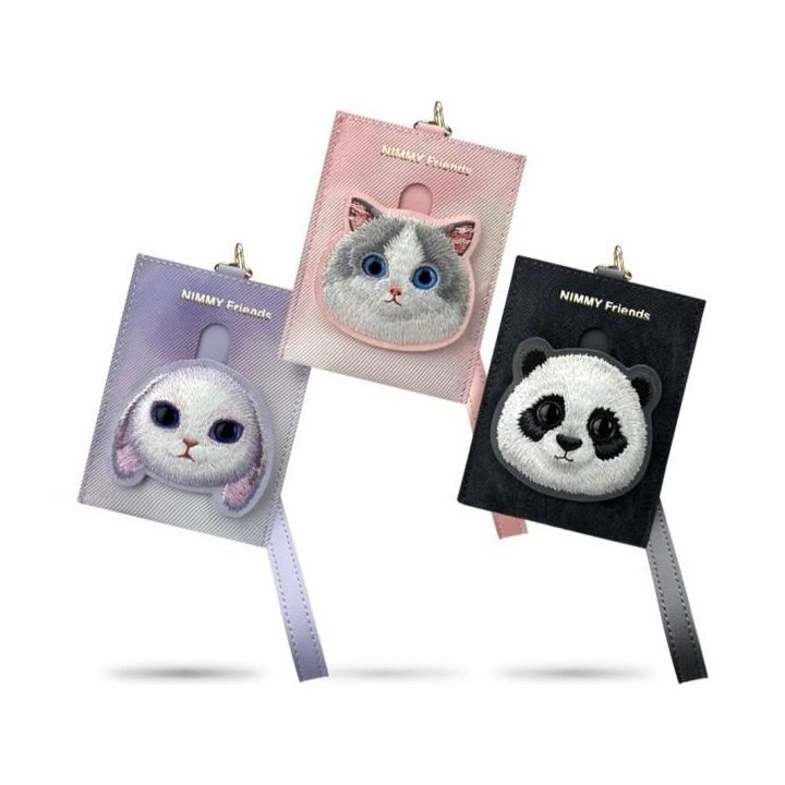 Kortelių dėklas su juoda rankena ir panda dekoru kasdienai Nimmy