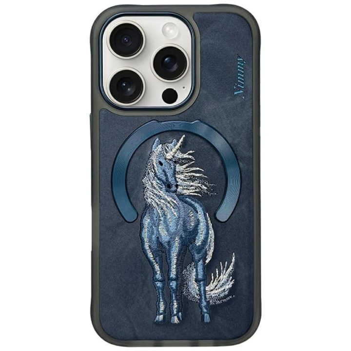 Dėklas telefonui mėlynas su magnetu MagSafe iPhone 16 Pro Max Nimmy