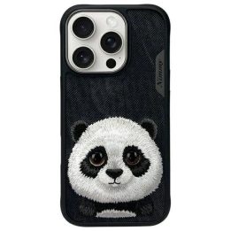 Dėklas telefonui juodas silikoninis su panda iPhone 16 Pro Max Nimmy
