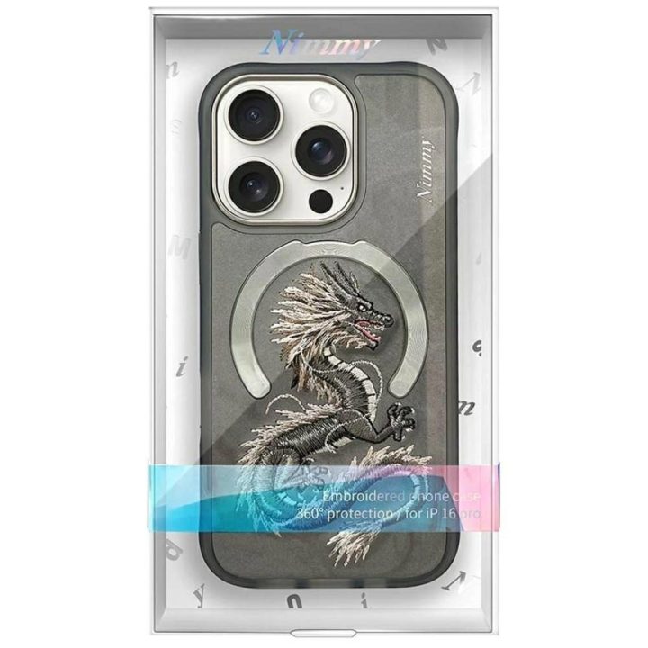 Dėklas telefonui pilkas su MagSafe iPhone 16 Pro Nimmy