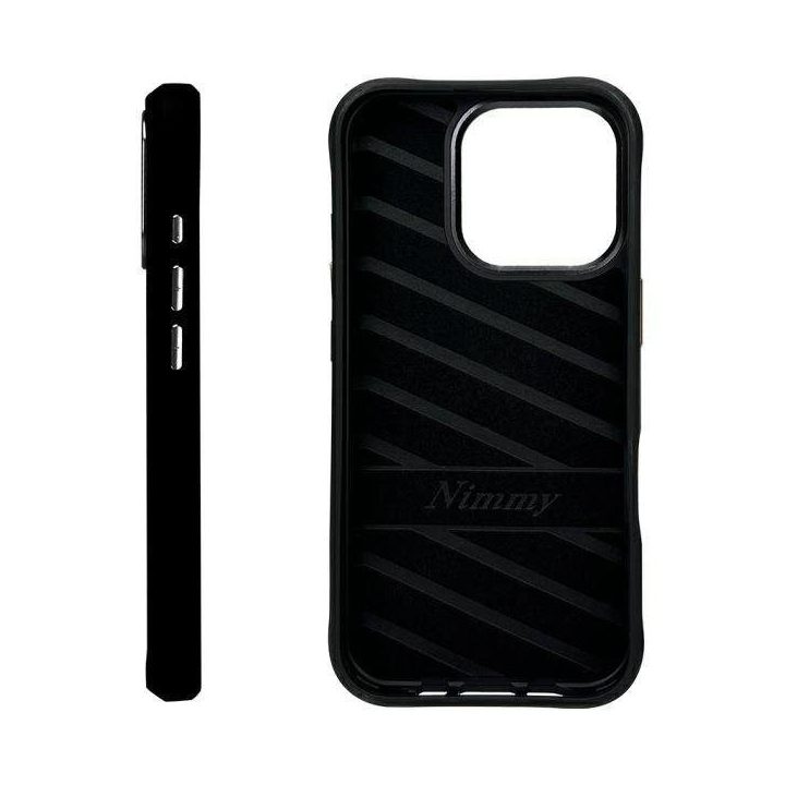 Dėklas telefonui juodas silikoninis su šuniuko dizainu iPhone 16 Pro Max Nimmy