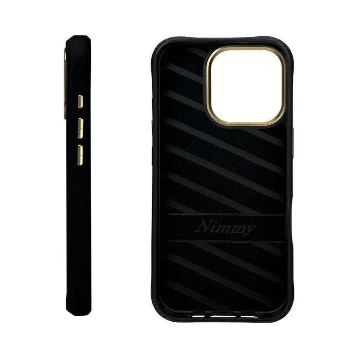 Dėklas telefonui juodas su stiklu ir apsauga iPhone 16 Pro Max Nimmy