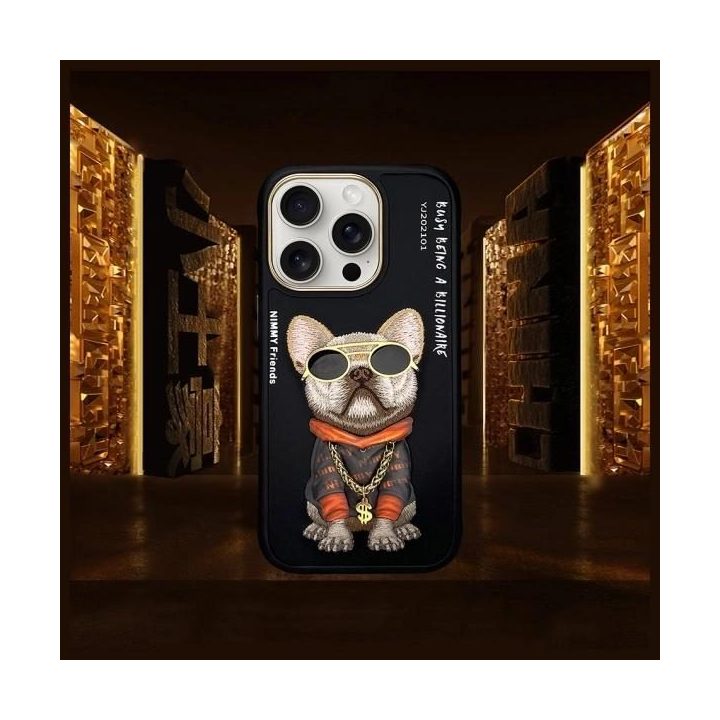 Dėklas telefonui juodas su stiklu ir apsauga iPhone 16 Pro Max Nimmy