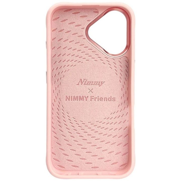Dėklas telefonui rožinis su magnetiniu laikikliu ir katino dizainu iPhone 16 Nimmy