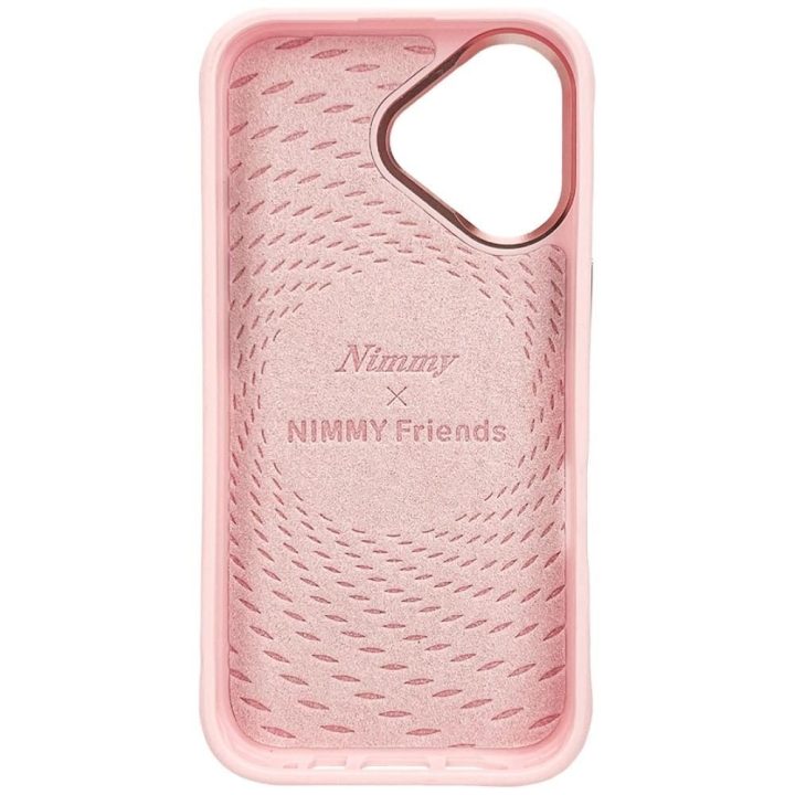 Dėklas iPhone 16 rožinis su magnetu ir katės piešiniu Nimmy