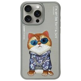 Dėklas telefonui pilkas silikoninis apsauginis iPhone 15 Pro Nimmy