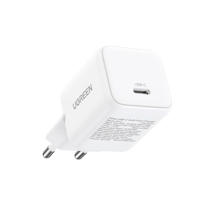 Kroviklis USB-C baltas 20W greito įkrovimo sieninis