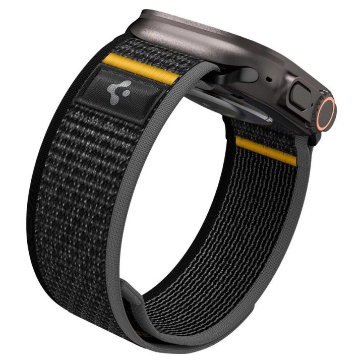 Dirželis laikrodžiui juodas nailoninis sportui Apple Watch 44–49 mm Spigen