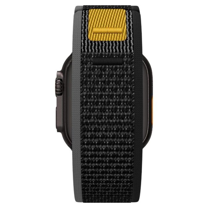 Dirželis laikrodžiui juodas nailoninis sportui Apple Watch 44–49 mm Spigen