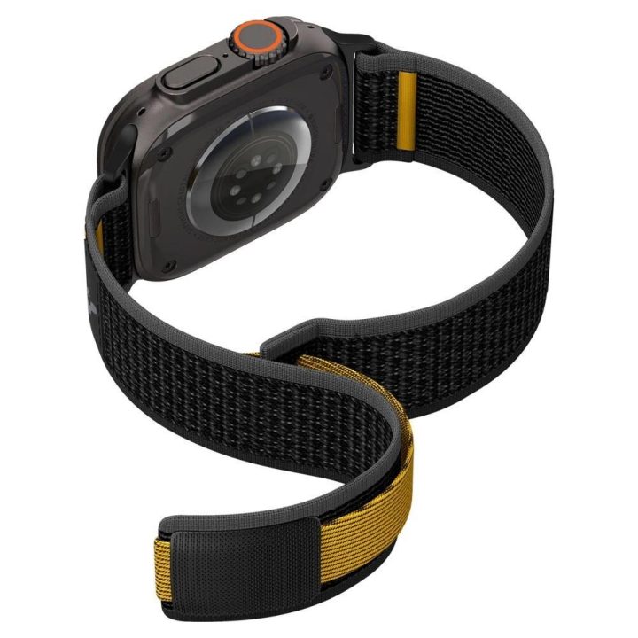 Dirželis laikrodžiui juodas nailoninis sportui Apple Watch 44–49 mm Spigen