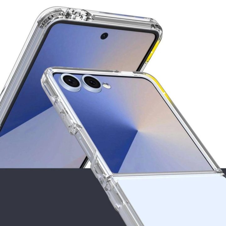 Dėklas skaidrus telefonui Samsung Galaxy Z Flip 7 su apsauga