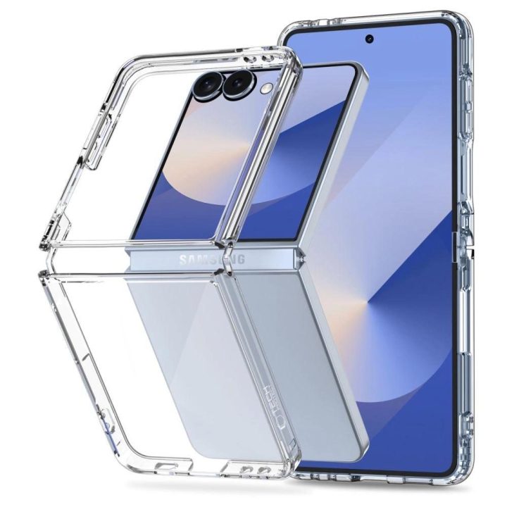 Dėklas skaidrus telefonui Samsung Galaxy Z Flip 7 su apsauga