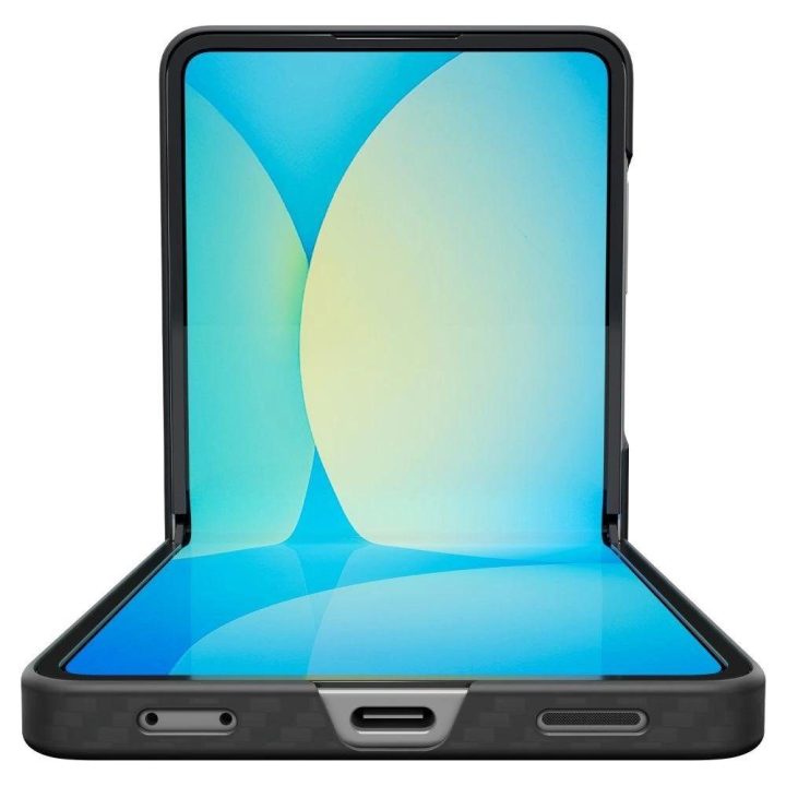 Dėklas telefonui juodas aramidinis Samsung Galaxy Z Flip 7 Spigen