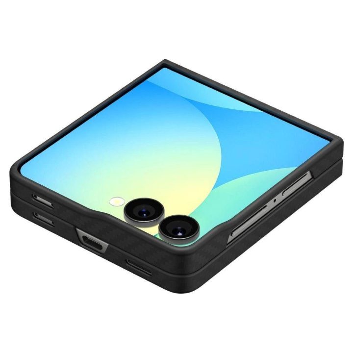 Dėklas telefonui juodas aramidinis Samsung Galaxy Z Flip 7 Spigen