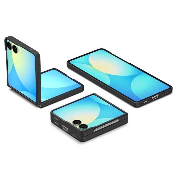 Dėklas telefonui juodas aramidinis Samsung Galaxy Z Flip 7 Spigen