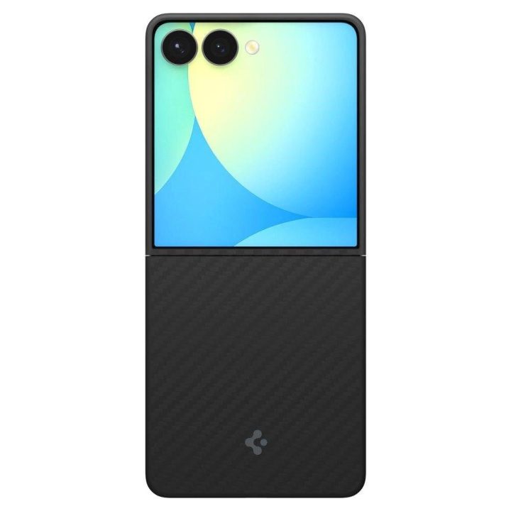 Dėklas telefonui juodas aramidinis Samsung Galaxy Z Flip 7 Spigen