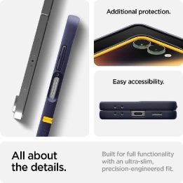 Dėklas telefonui tamsiai mėlynas su magnetu Samsung Galaxy Z Flip7 Spigen