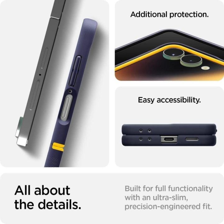 Dėklas telefonui tamsiai mėlynas su magnetu Samsung Galaxy Z Flip7 Spigen