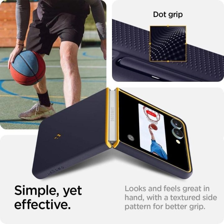 Dėklas telefonui tamsiai mėlynas su magnetu Samsung Galaxy Z Flip7 Spigen