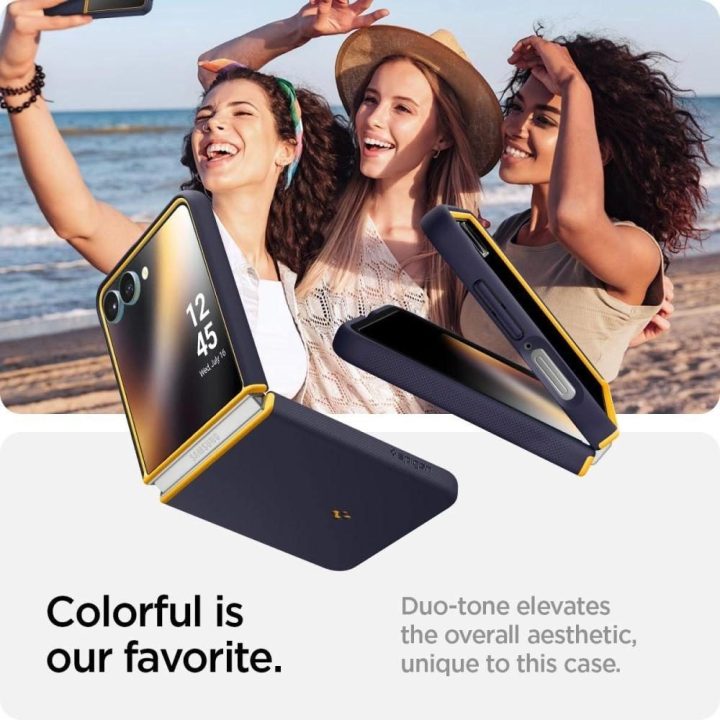 Dėklas telefonui tamsiai mėlynas su magnetu Samsung Galaxy Z Flip7 Spigen