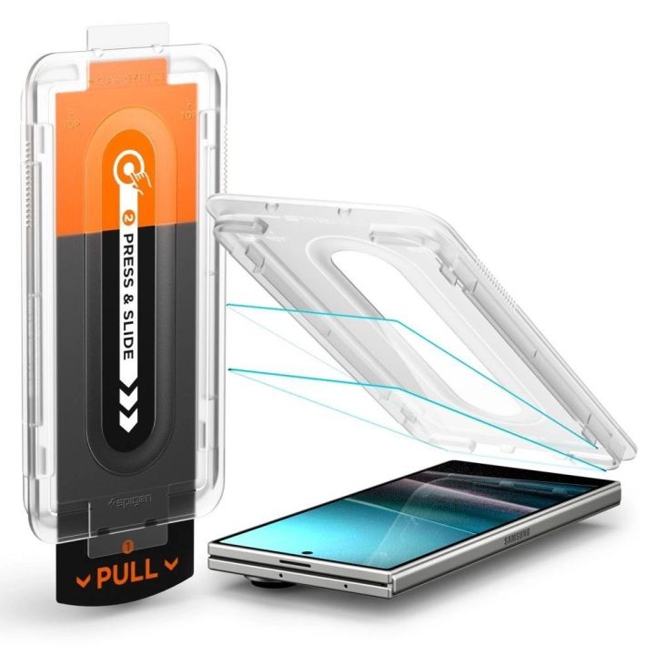 Grūdintas stiklas telefonui skaidrus 2 vnt. Samsung Galaxy Z Fold 7 Spigen