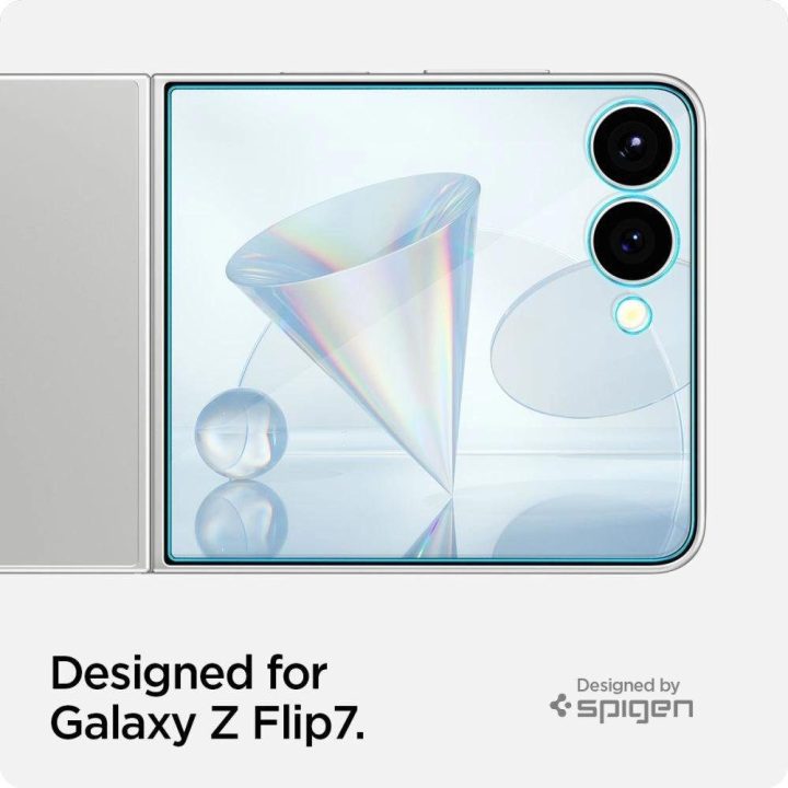 Grūdintas stiklas telefonui skaidrus 2 vnt. Samsung Galaxy Z Flip 7 Spigen