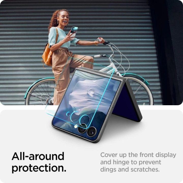 Grūdintas stiklas telefonui skaidrus 2 vnt. Samsung Galaxy Z Flip 7 Spigen