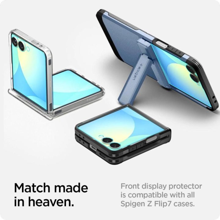 Grūdintas stiklas telefonui skaidrus 2 vnt. Samsung Galaxy Z Flip 7 Spigen