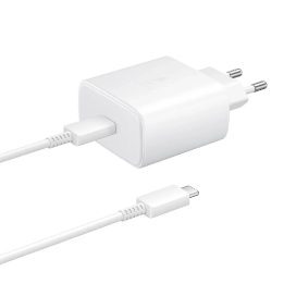 Sieninis įkroviklis su USB-C laidu 45W greitam įkrovimui, baltas, Samsung