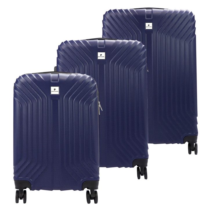 Lagaminų rinkinys rožinis kietu korpusu kelionėms Pierre Cardin
