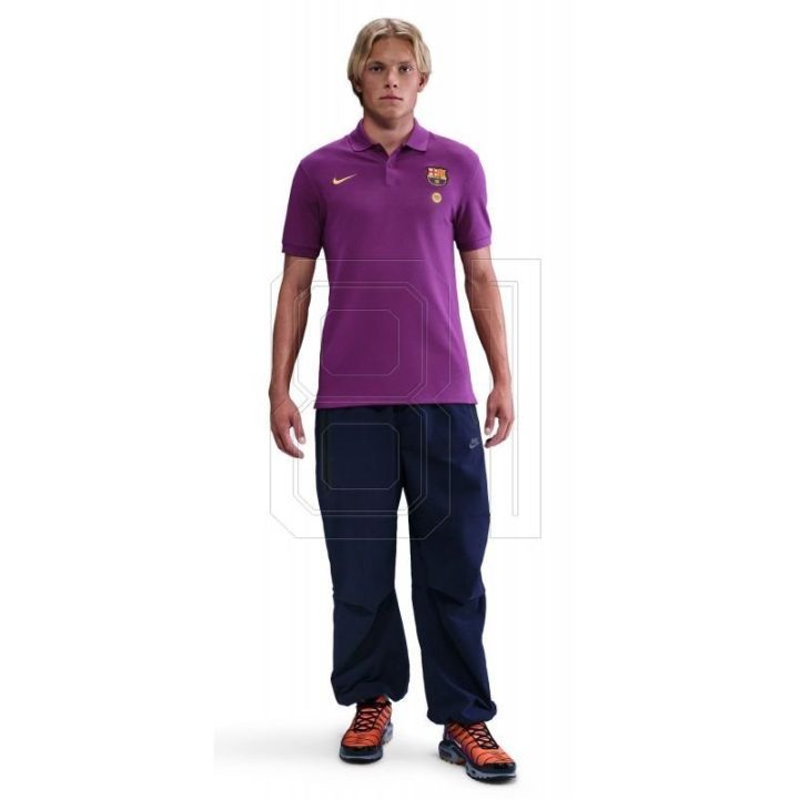 Polo marškinėliai vyrams violetiniai medvilniniai FC Barcelona Nike
