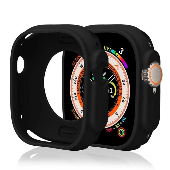 Dėklas laikrodžiui juodas silikoninis 44 mm Apple Watch apsaugai