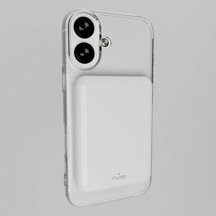 Išorinė baterija balta su magnetiniu įkrovimu 5000mAh USB-C Puro