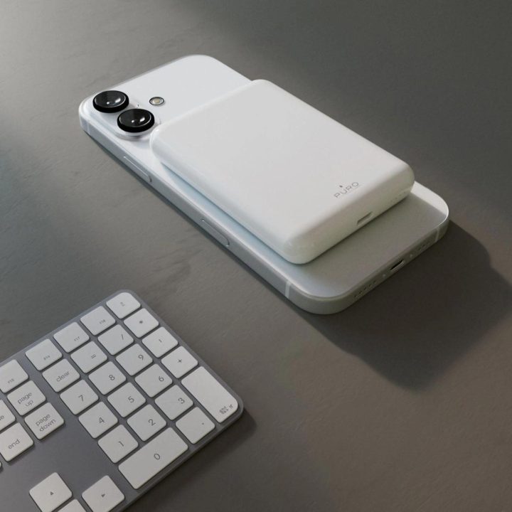 Išorinė baterija balta su magnetiniu įkrovimu 5000mAh USB-C Puro